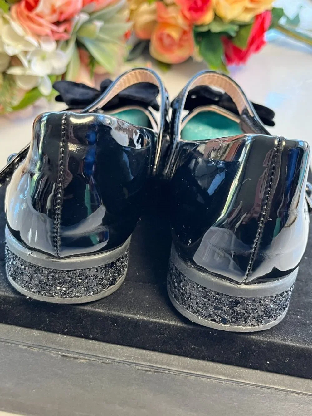 Nordstrom Kids Nolillie Black Patent Bow Mary Janes Size 4M